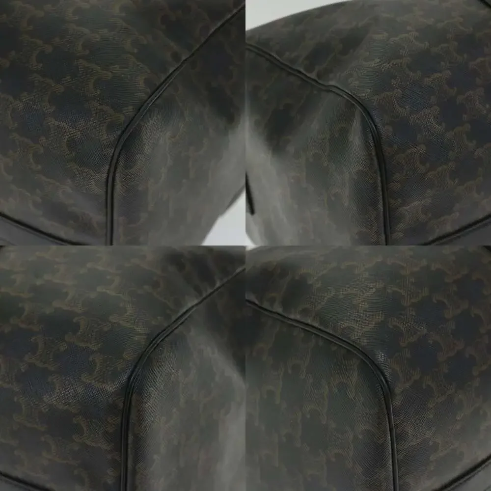 CELINE Triomphe Canvas Boston Bag Pvc Leather Black